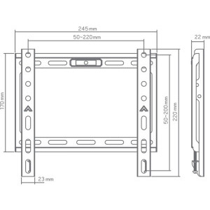 SBOX BL-3722F, 13 - 43 inch, negru