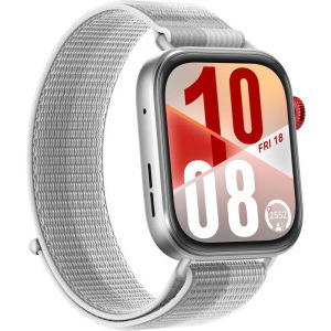 Huawei Watch Fit 4, Silver cu Silver Woven Strap