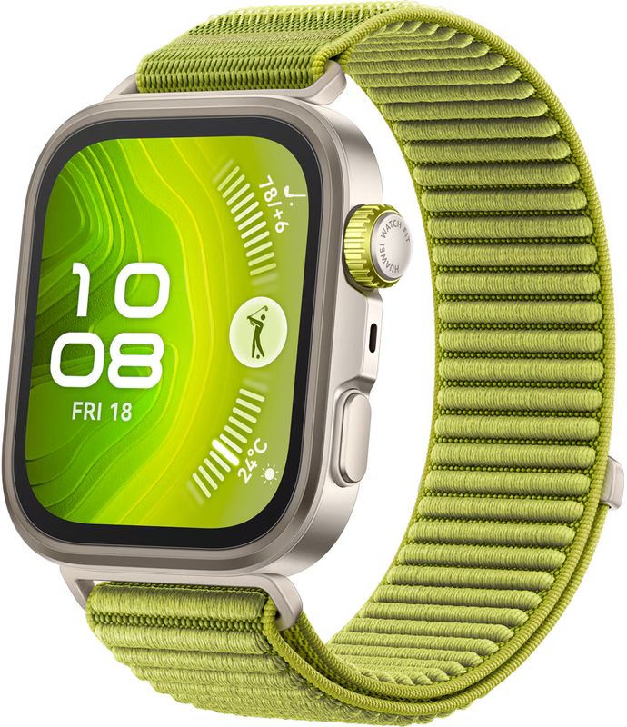 SmartWatch Huawei Watch Fit 4 Pro, Titanium Color curea Green Woven