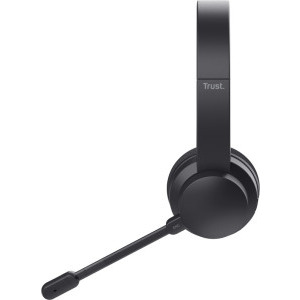 Trust On-Ear, Trust Ayda, Wireless, Bluetooth, ENC Mic, Stereo, autonomie 24h, Black