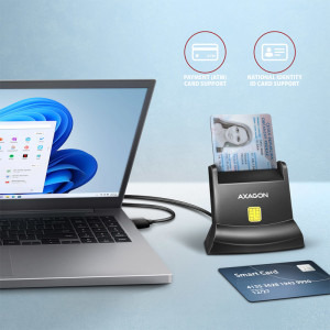 AXAGON Cititor electronic carti de identitate CRE-SM4N, USB 2.0