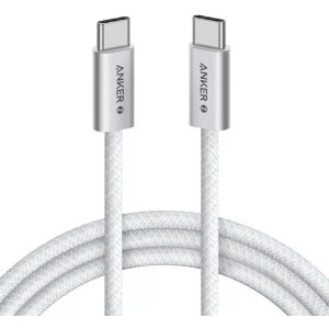 Cablu de date / adaptor Anker Zolo, USB-C Male la USB-C Male, 240 W, 1 m, White