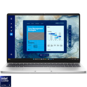 Laptop DELL 16 Pro 16 PC16250, FHD+, Procesor Intel® Core™ Ultra 5 235U (12M Cache, up to 4.90 GHz), 32GB DDR5, 512GB SSD, Intel Graphics, Win 11 Pro, Platinum Silver, 3Yr ProSupport