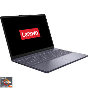 Laptop Lenovo 15.3 IdeaPad Slim 3 15ARP10, WUXGA IPS, Procesor AMD Ryzen™ 7 7735HS (16M Cache, up to 4.75 GHz), 16GB DDR5, 512GB SSD, AMD Radeon 680M, No OS, Luna Grey