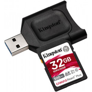 Kingston SDHC Canvas React Plus Clasa 10 UHS-II 32GB + cititor USB