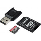 Card memorie Kingston Micro SDXC UHS-II U3 Canvas React PLUS 128GB Clasa 10 + Adaptor SD + cititor USB