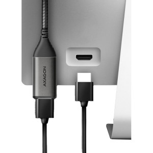 AXAGON 1x USB Tip C Male - 1x HDMI 2.1a Female, 0.25 m, negru-gri