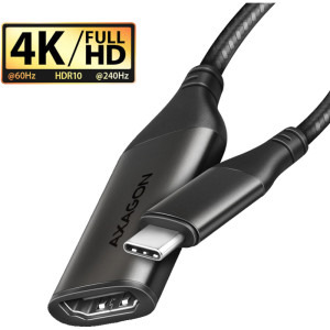 AXAGON 1x USB Tip C Male - 1x HDMI 2.1a Female, 0.25 m, negru-gri