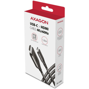 AXAGON USB-C Male - HDMI v2.1a Male, 1.8m, negru-gri