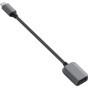 Satechi 1x USB Tip C Male - 1x USB 3.0 Tip A Female, 0.1 m, gri-negru