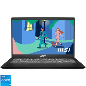 MSI 15.6'' Modern 15 B11M, FHD, Procesor Intel® Core™ i5-1155G7 (8M Cache, up to 4.50 GHz), 16GB DDR4, 512GB SSD, Intel Iris Xe, No OS, Classic Black