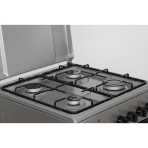 Heinner HFSC-SME50SL, 4 arzatoare, Gaz, Dispozitiv de siguranta, 50 cm, Argintiu