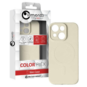 Lemontti Capac protectie spate Silicon MagSafe Crem pentru iPhone 15 Pro Max
