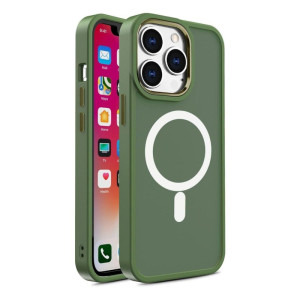 Lemontti Capac protectie spate Color Matte MagSafe Green pentru iPhone 15 Pro Max