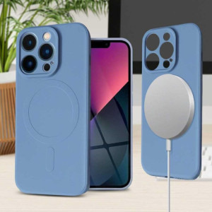 Lemontti Capac protectie spate Silicon MagSafe Blue pentru iPhone 15 Pro
