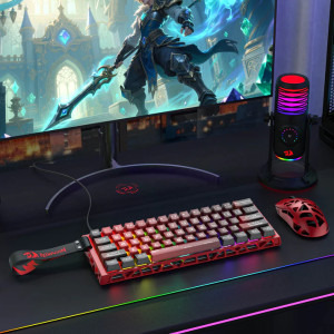 Redragon Venom Rapid Trigger RGB Red/Black Clossed Buttom Pink Magnetic Switch Mecanica