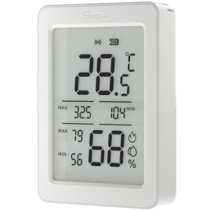 Sonoff Senzor de temperatura & umiditate Smart SNZB-02DR2, ZigBee, Bluetooth, Control vocal, Display LCD