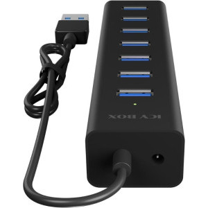 Icy Box IB-HUB1700-U3 7-Port USB 3.0 Hub Black