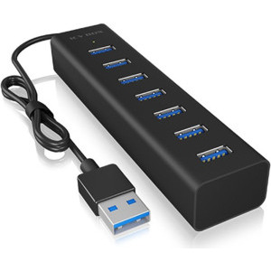 Icy Box IB-HUB1700-U3 7-Port USB 3.0 Hub Black