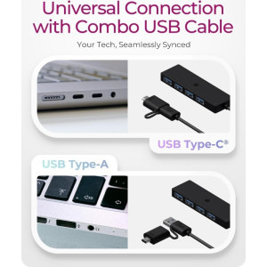 Icy Box IB-HUB1424-C3 4-Port USB 3.2 Gen 1 Black