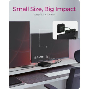 Icy Box Docking Station IB-DK4090-C, USB Tip C, 12-in-1, 85W Power Delivery, suport 3 monitoare 4K, Gigabit LAN, Black