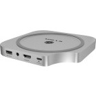 Icy Box Docking Station IB-DK100, USB-C, 7-in-1, M.2 NVMe slot, 4K HDMI, 3x USB, SD/microSD, Silver