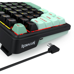 Redragon Eisa Magnetic RGB Black/Green  Clossed Buttom Pink Switch Mecanica