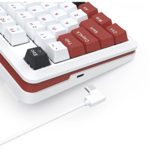 Redragon Stormhunter RGB White/Red Closed Buttom Pink Switch Mecanica