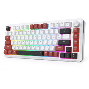 Redragon Stormhunter RGB White/Red Closed Buttom Pink Switch Mecanica