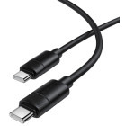Cablu de date / adaptor Borofone BX123, USB-C Male la USB-C Male, 60 W, 1 m, Black
