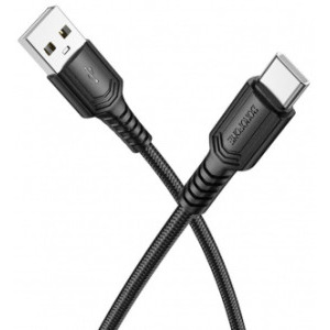 Borofone BX116, USB Male la USB-C Male, 1 m, Black