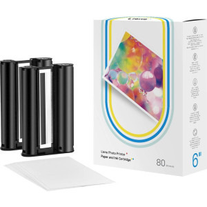 Liene Photo Paper 100 x 148 mm (4 x 6 inch) 80 coli + 2x Cartus ribbon pentru seria Amber