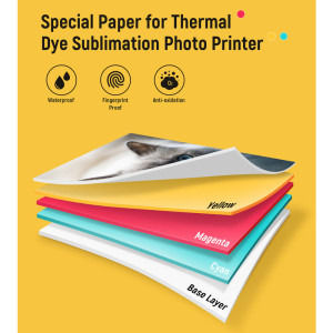 Liene Photo Paper 101.6 x 152.4 mm (4 x 6 inch) 72 coli + 2x Cartus ribbon pentru PixCut S1