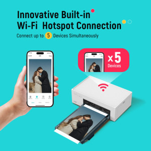 Liene Amber M100, Termica, Color, 100 x 148 mm, Wi-Fi + 100 coli hartie foto + 3x cartuse ribbon