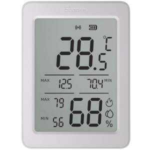 Sonoff Senzor de temperatura & umiditate Smart SNZB-02DR2, ZigBee, Bluetooth, Control vocal, Display LCD, 2 buc