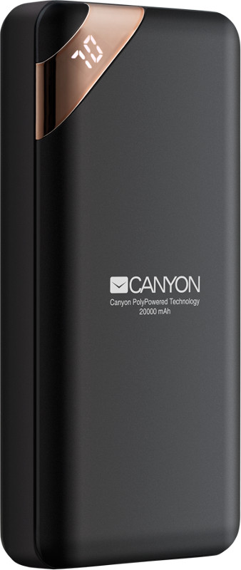 Baterie externa Canyon CNE-CPBP20B, 20000mAh, 1x USB-C, 2x USB, Black