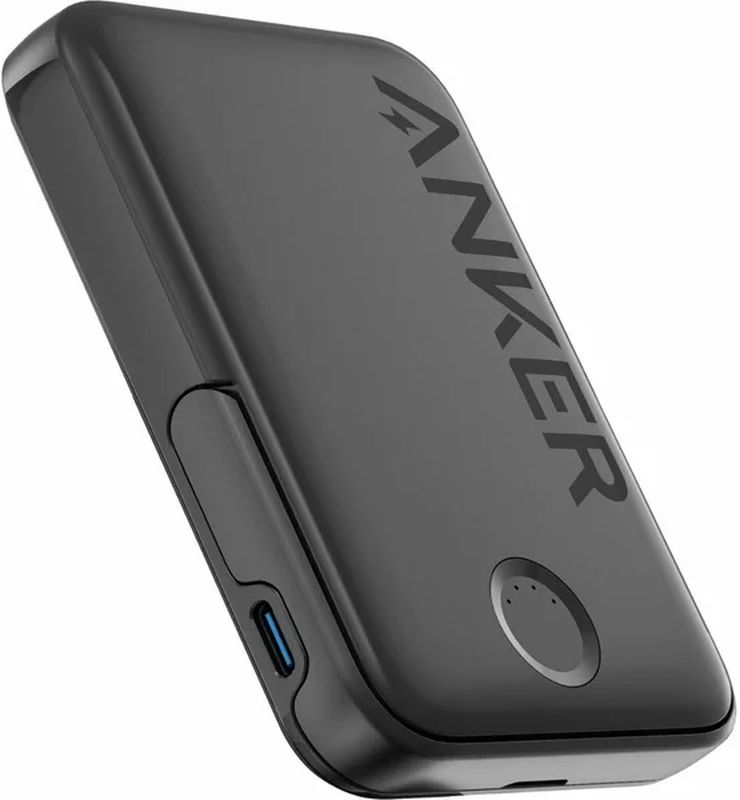 Baterie externa Anker 322 MagGo, Magnetica Wireless, 5000 mAh, USB-C, pentru seria iPhone 12/13/14, Black