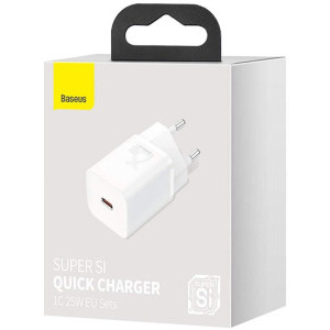 Baseus Super Si, 1x USB-C, Quick Charge 25W, White