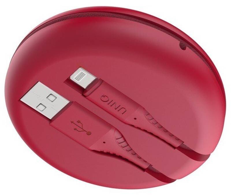 Cablu de date / adaptor Uniq Halo, USB Male la Lightning Male, 1.2 m, Red, amperaj maxim suportat 3A