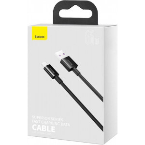 Baseus Superior, CATYS-A01, USB Male la USB-C Male, 2 m, Black, amperaj maxim suportat 6A