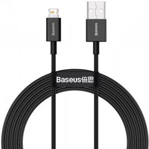 Cablu de date / adaptor Baseus Superior, CALYS-C01, USB Male la Lightning Male, 2 m, Black
