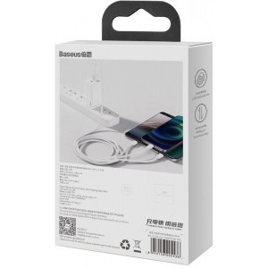 Baseus 3-In-1, Superior Series, CAMLTYS-02, USB Male la microUSB, USB-C, Lightning Male, 1.2 m, White, amperaj maxim suportat 3.5A