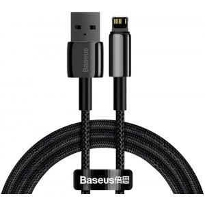 Cablu de date / adaptor Baseus Tungsten CALWJ-A01, USB Male la Lightning Male, 2 m, Black