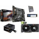 GIGABYTE GeForce RTX 3060 Ti EAGLE OC LHR 8GB GDDR6 256-bit + AMD Ryzen 5 3600 3.6GHz + GIGABYTE B550M AORUS ELITE + GIGABYTE M30 512GB PCI Express 3.0 x4 + GIGABYTE P650B, 80+ Bronze, 650W