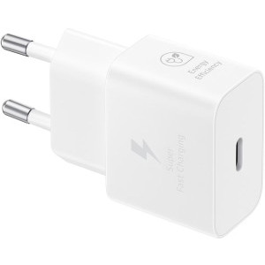 Samsung EP-T2510X, alb, 1x USB-C, Fast Charge 25W + cablu USB-C