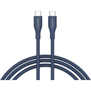 Cablu de date / adaptor Canyon USB-C Male la USB-C Male, 1 m, Dark Blue