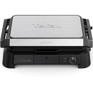 Tefal Gratar electric SuperGrill XL 3-in-1 GC520DE0, 2000W, Negru/Argintiu