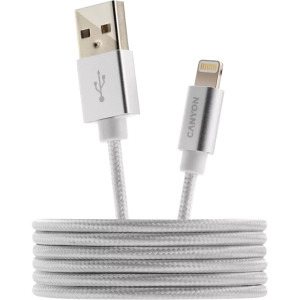 Canyon USB Male la Lightning Male, MFi, 1 m, White