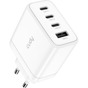CUDY CH70, 3x USB-C, 1x USB, Quick Charge 65 W, GaN, White