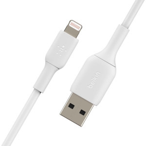 Belkin BoostCharge USB-A Male la Lightning Male, MFi, 2m, White